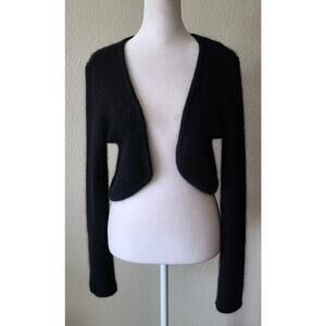 INC International Concepts Black Open-Front Shrug
